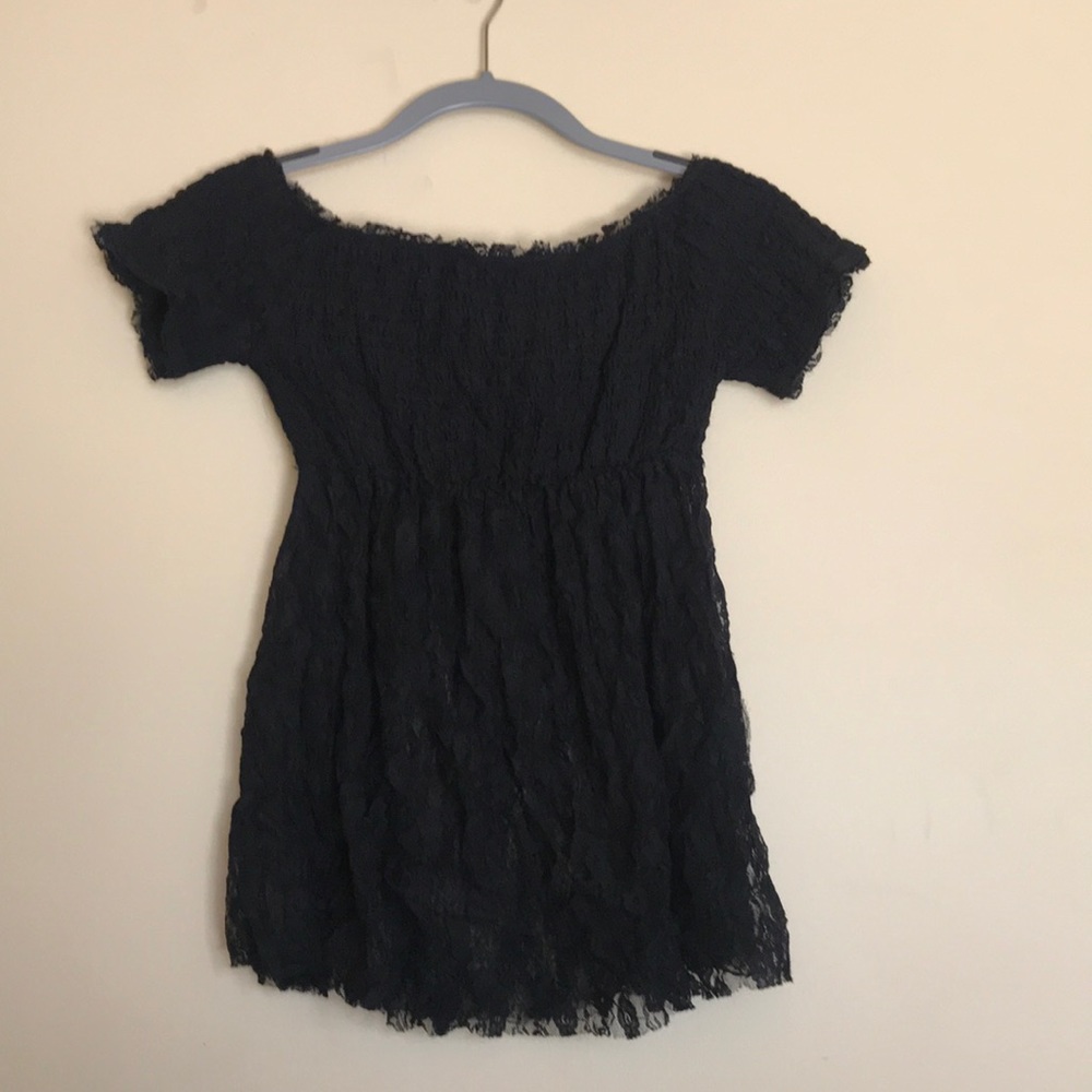 Free People black off the shoulder lace blouse